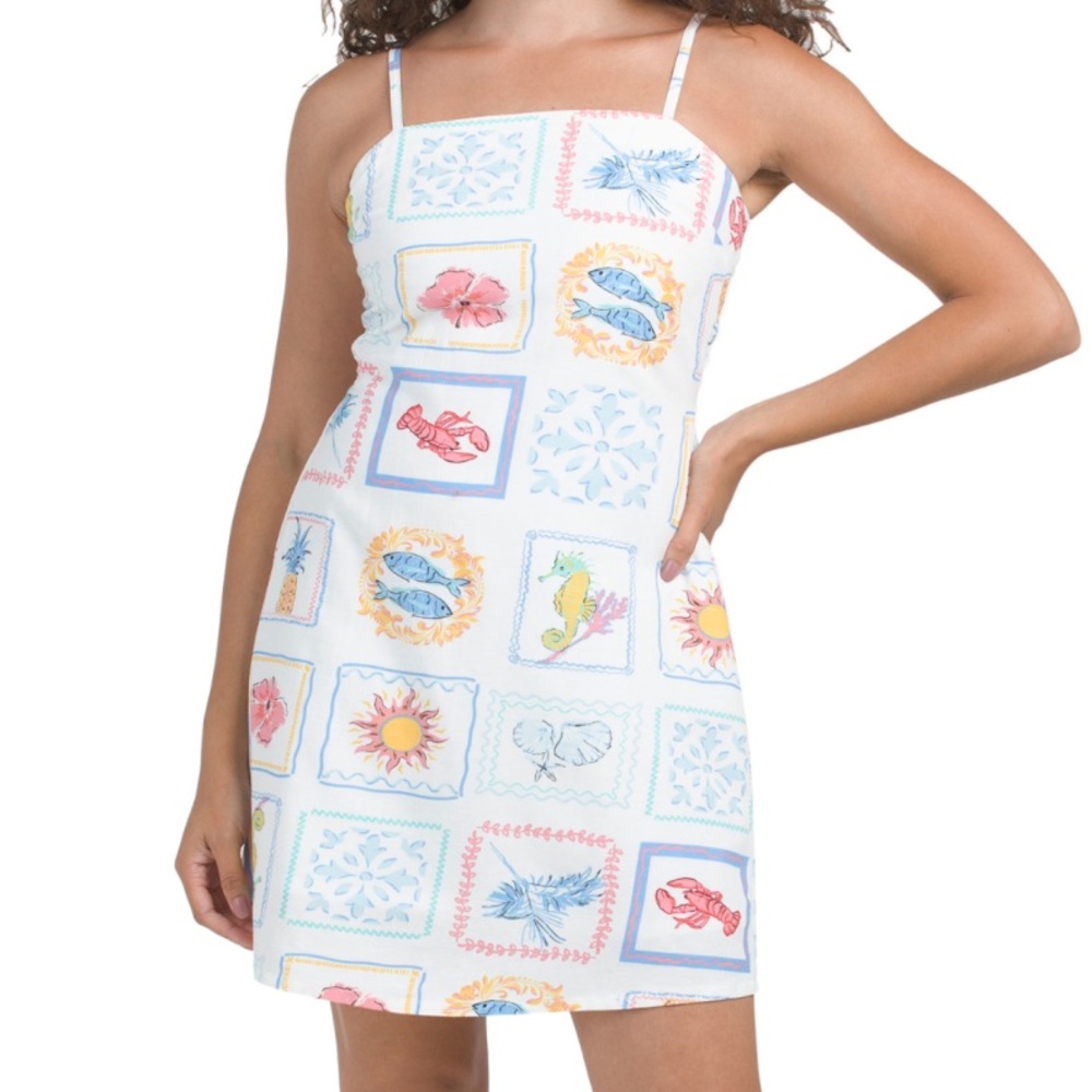 Square Neck Mini Shift Dress